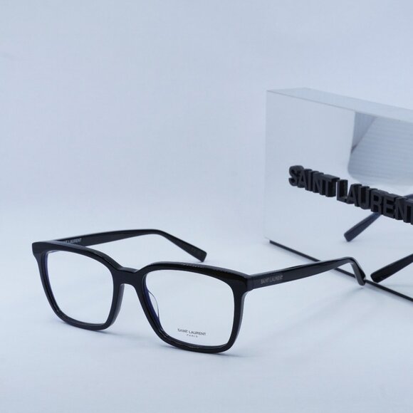 Saint Laurent SL672 001 Square 55mm Eyeglasses – Black - Picture 1 of 9
